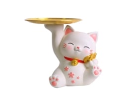 Ornamentos De Porch Com Armazenamento Decoração Gato Moeda Ouro