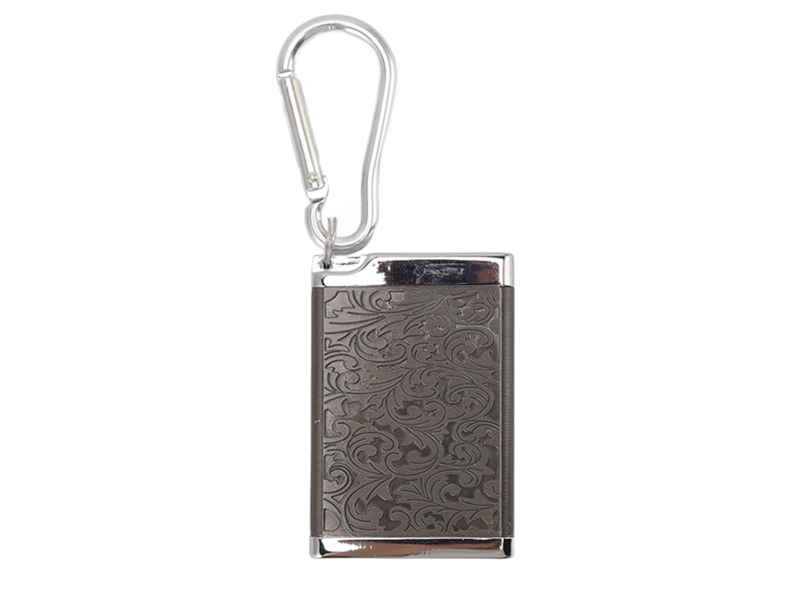 Cenicero Portátil Com Chaveiro, Caixa De Cinza De Alumínio, Padrão Gravado, Bolso Preto