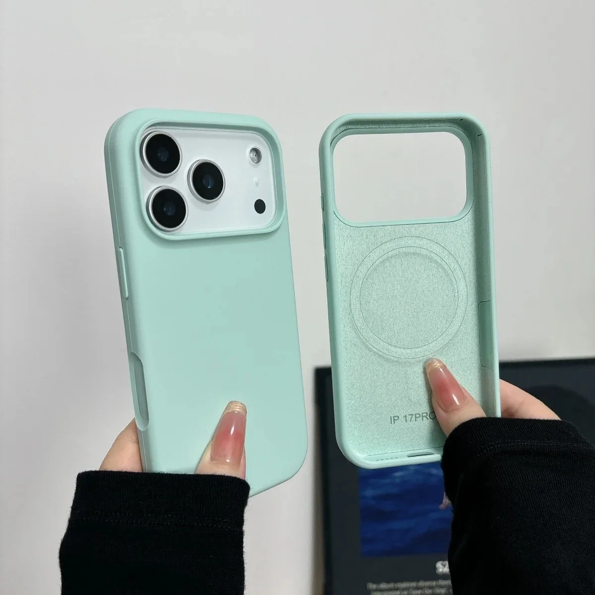 Capa Magsafe Original Em Silicone Líquido Para Iphone (cyan Iphone 17).