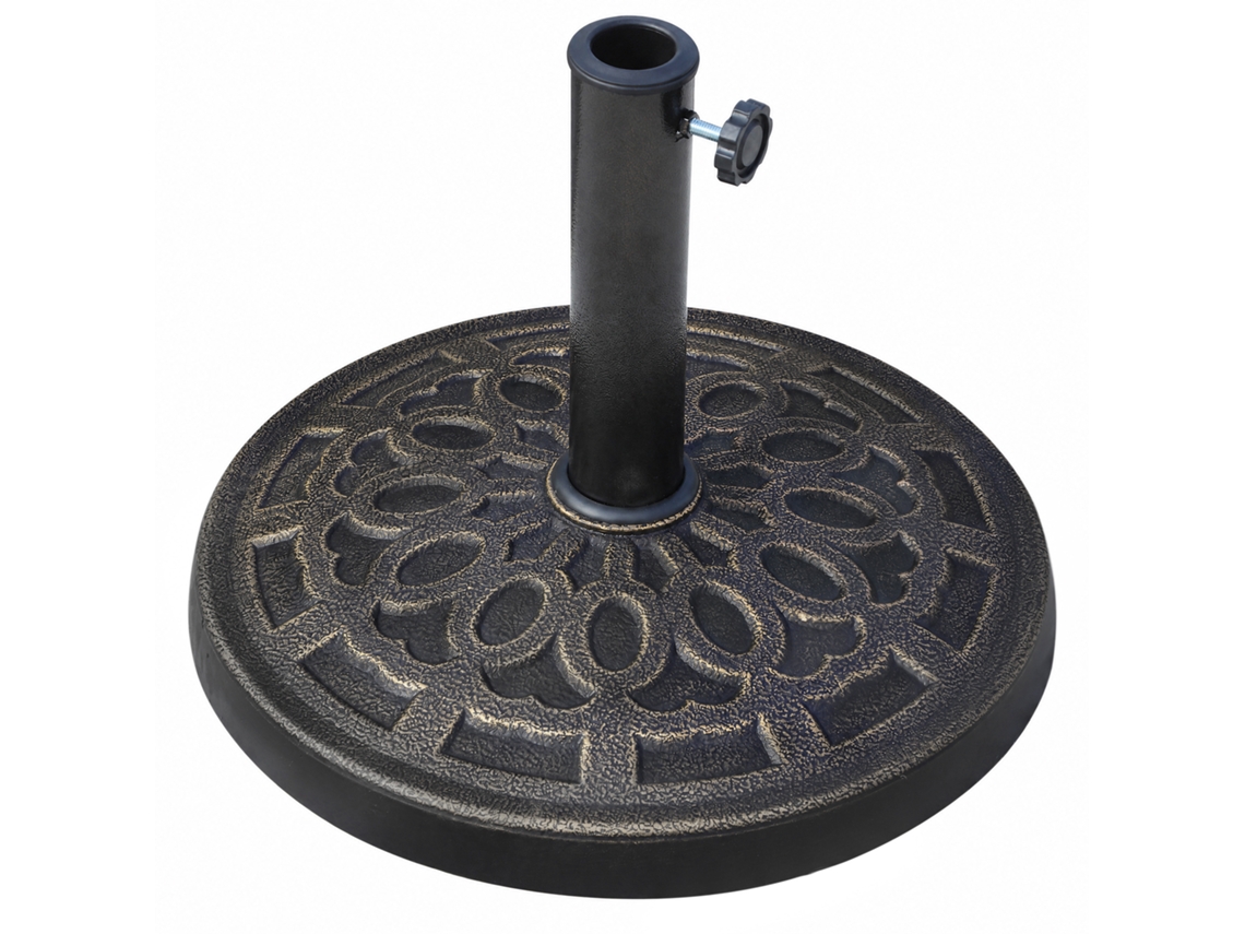 Base Redonda De Resina Para Guarda-sol De Jardim, Ø44 × 33 Cm