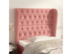 Vidaxl Cabeceira De Cama C/ Abas Veludo 93x23x118/128 Cm Rosa