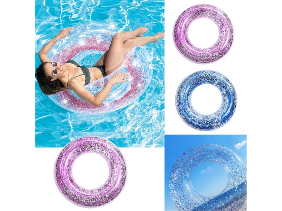 Boia De Piscina Transparente Com Glitter, Multicolorida.