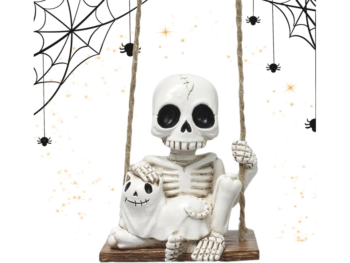 Estatueta De Cachorro Esqueleto Assustador De Resina Para O Halloween |