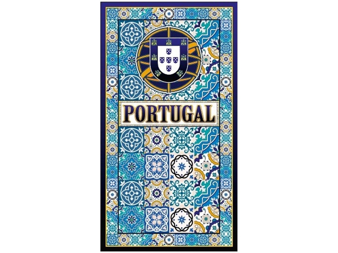 Toalha De Praia Microfibra Azulejos Escudo De Portugal