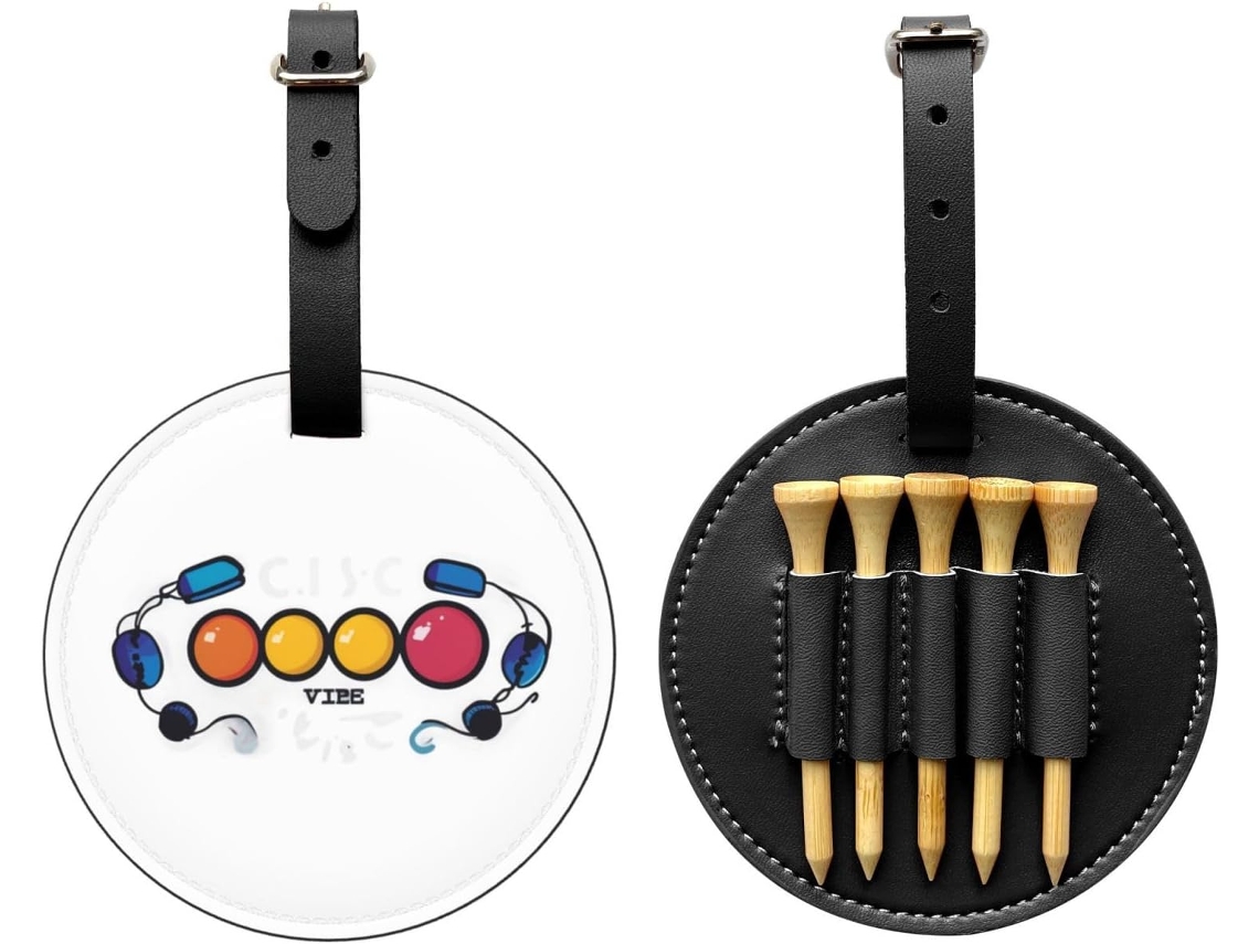 Bolsa para Tees de Golfe em preto coral neon, fácil de transportar, S/MARCA