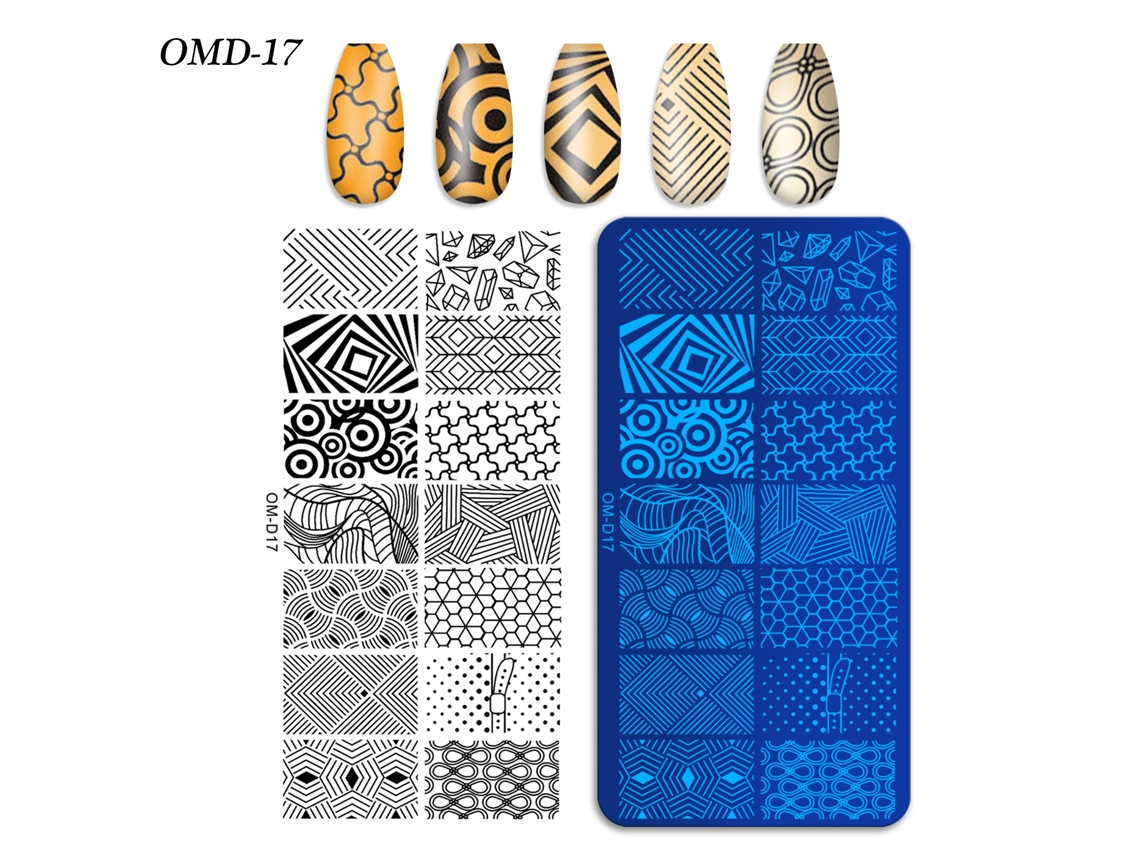 Placas De Transferência De Unhas, 3 Peças Retangularesom-d17