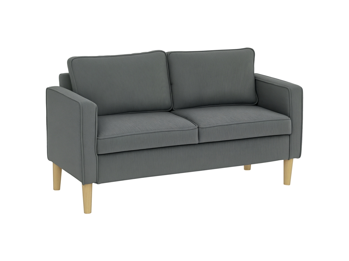 Divã 2 Lugares Com Compartimento E 2 Almofadas, Veludo E Madeira, 140x63x79cm, Cinza.