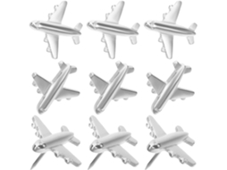 Tachinhas de Metal em Formato Avião para Murais, 12 Prateleiras Multiuso para Casa e Calendários