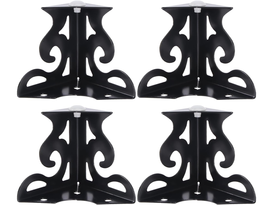 Housoutil Conjunto De 4 Pés Móveis Estilo Vazado, Acessórios, Pretos Com Estampa, Para Mesas De Chá E Sofás