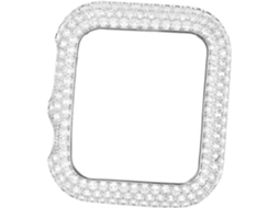 Capa Protetora Metálica Para Smartwatch 5, Prateada Com Brilho, Leve