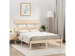 Vidaxl Estrutura de Cama 140x190 Cm Madeira Maciça