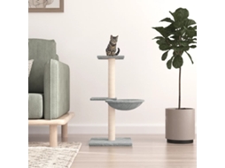 Vidaxl Árvore P/ Gatos C/ Postes Arranhadores 72 Cm Cinzento-claro
