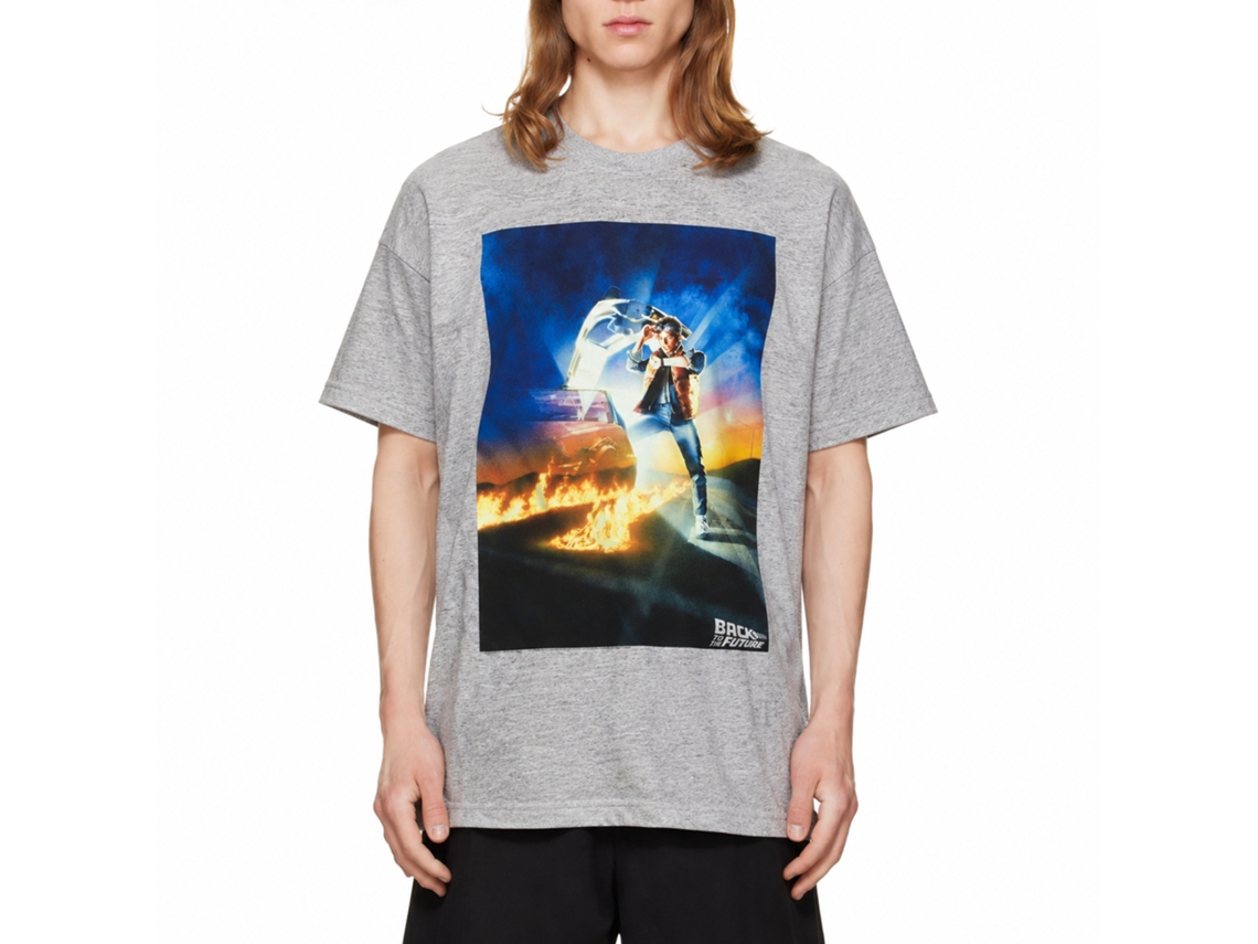 Rockinstone Back To The Future Movie Go Go Go Heather Gray Adult T-shirt Size:m