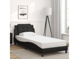 Vidaxl Estrutura De Cama Sem Colchão Zadar Couro Artificial 80x200 Cm Preto