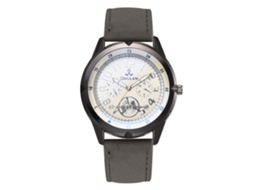 Relógio de Pulso Masculino de Quartzo com Pulseira Pu Estilo Casual Elegante Negócio Cinza