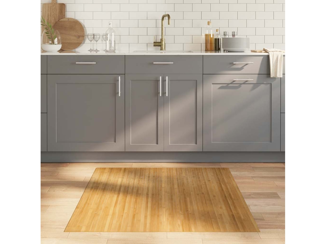 Vidaxl Tapete Retangular 100x100 Cm Bambu Cor Natural