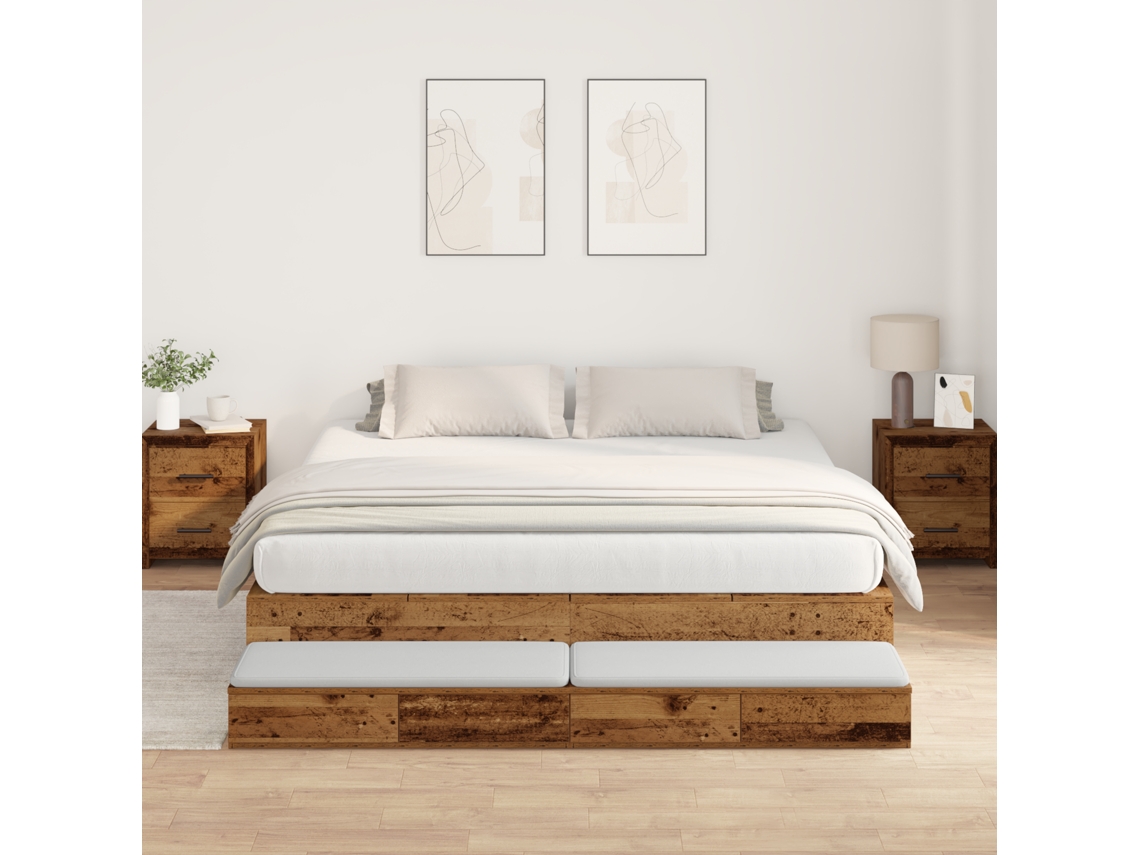 Estrado De Cama Madeira Antiga 200x200 Cm