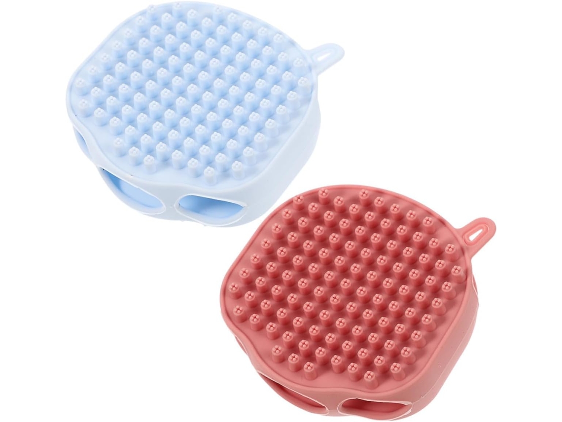 Conjunto Wooneky Com 2 Escovas De Banho Silicone Orifícios Esfoliantes, Escova Corporal Macia E Antiderrapante, Para