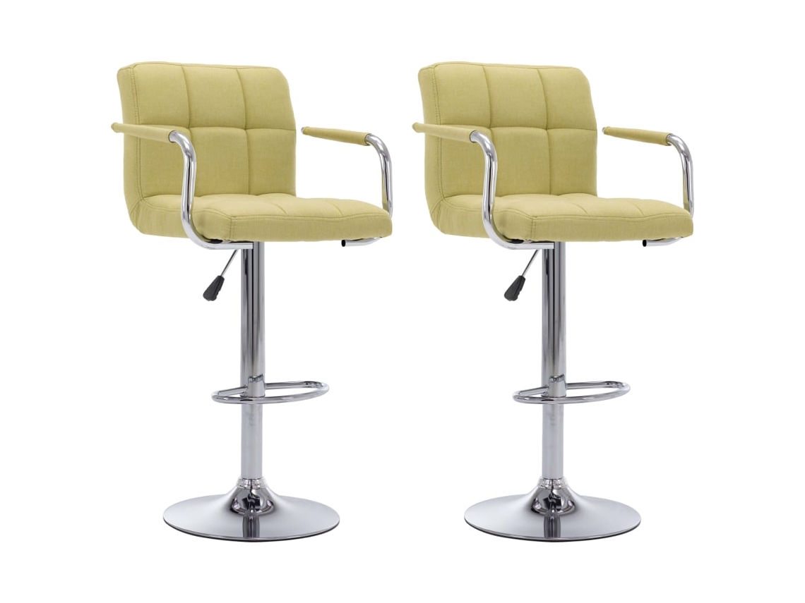 Vidaxl Cadeiras De Bar 2 Pcs Tecido Verde