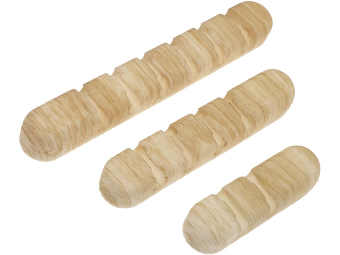 Presilhas Adesivas de Silicone para Cabos com Aparência de Madeira Natural, Organizadores de Fios. SFUSHOS
