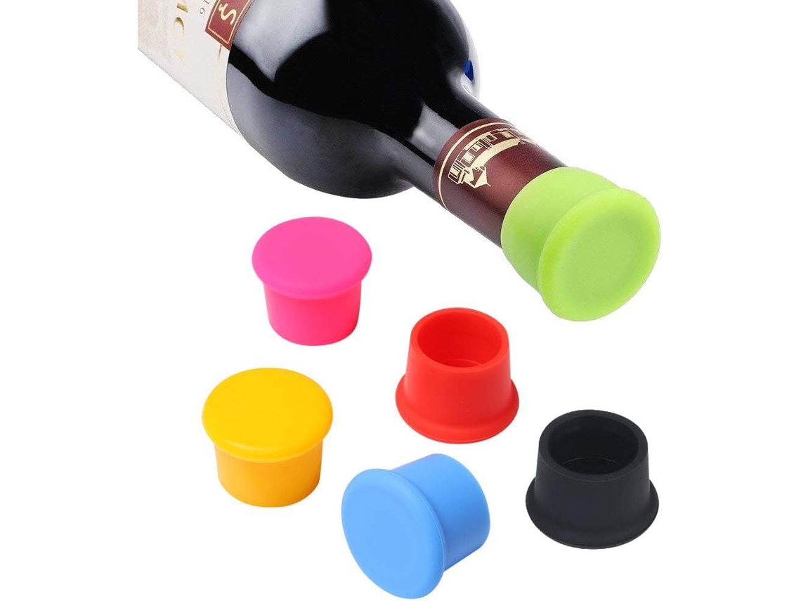 Tampa De Garrafa Wxsp, 6 Unidades, Tampa De Silicone Reutilizável Para Garrafa De Vinho, Mantém A Carne Roída Para Vinho, Cerveja