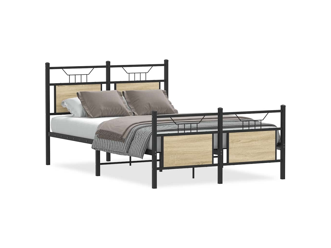 Bed Frame, Bed Frames Vidaxl Marrom Madeira Processada (120 X 190 Cm)