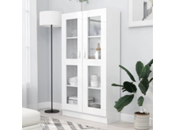 Vidaxl Armário Vitrine 82,5x30,5x150 Cm Derivados De Madeira Branco