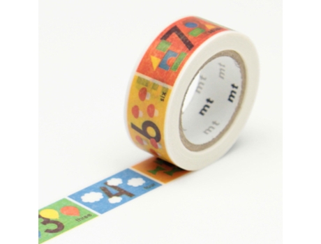 Fita Adesiva Kids Números multicor MASKING TAPE (1,5 cm X 7m)