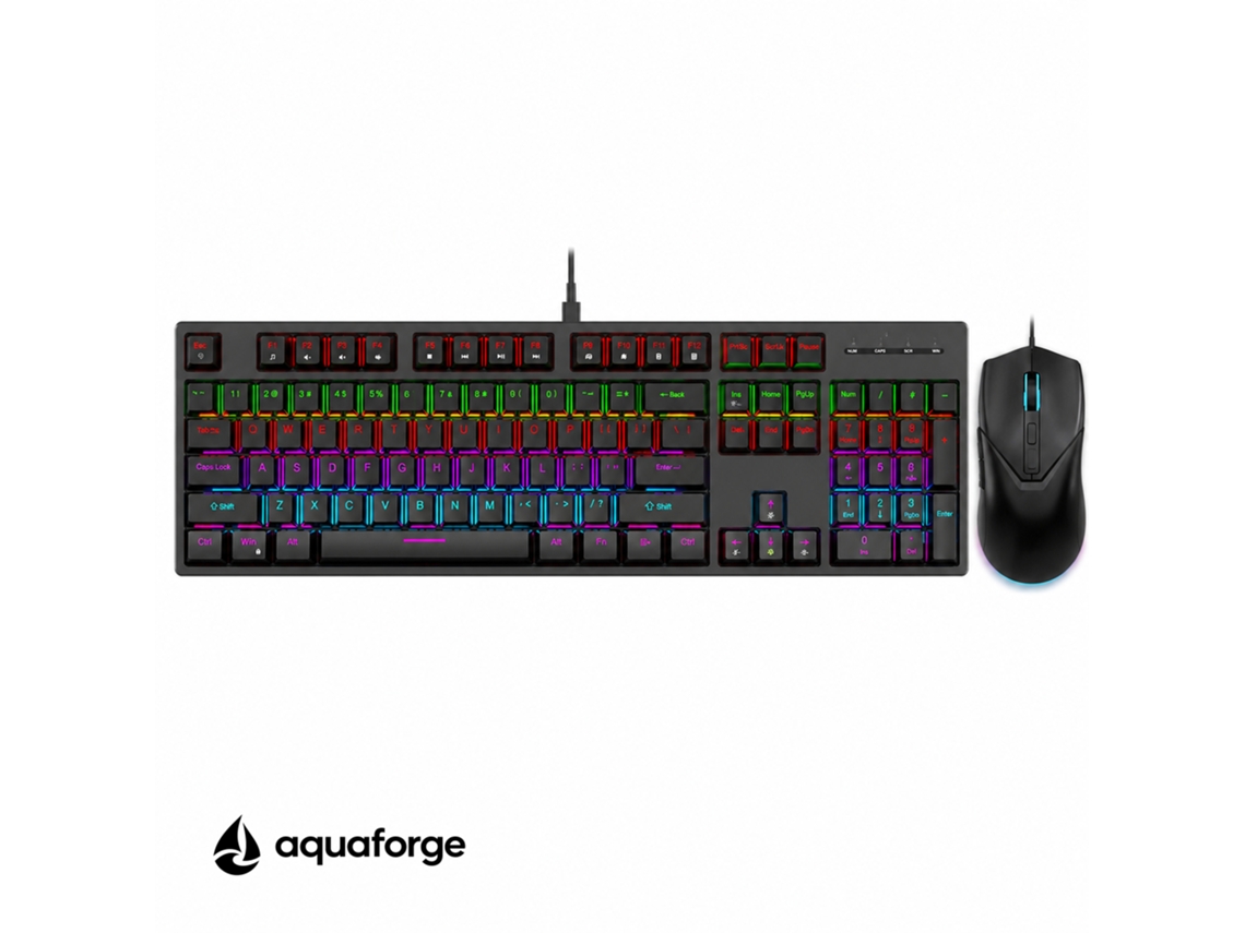 Kit Teclado E Rato Mecânico Rgb Switch Azul, Para Jogos