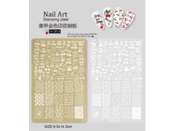 Design De Unhas Com Motivos De Bambu, Flores, Pele De Cobra E Detalhes Dourados Ferramenta Para Transferência De Unhas.placa De Aço Xy Df 14 Yunzii