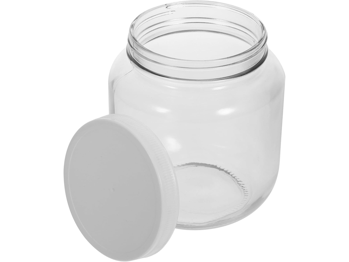 Pote De Vidro Transparente Para Cozinha Com Tampa Plástico, Capacidade De 2000ml, Armazenamento Hermético Para Alimentos