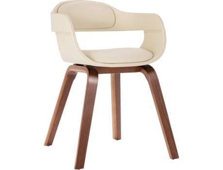 Cadeira de Jantar VIDAXL (Branco - Couro Artificial - 49 x 51 x 70 cm)