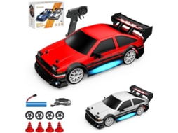 1/24 4wd Rc Carro De Corrida De Drift, Carro De Controle Remoto De Alta Velocidade 2.4ghz Com Luzes Led Digitallab (vermelho/8604)