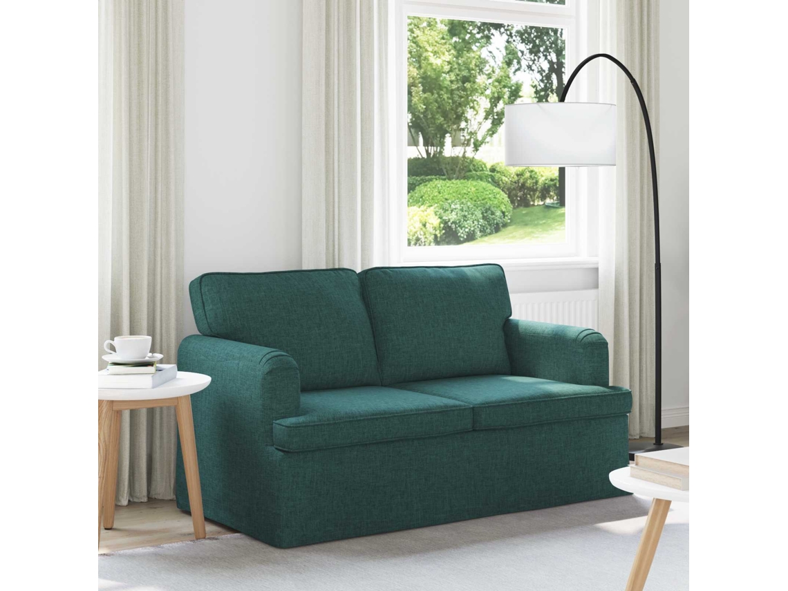 Vidaxl Sofá Verde Escuro 144 X 80 X 85 Cm Tecido