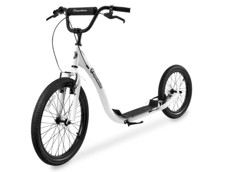 Scooter Urbano Adulto Adolescente Carga Máxima 100Kg Rodas Insufláveis ????50 e 40 Cm Travão de Mão Altura Ajustável 86-93Cm HYPERMOTION