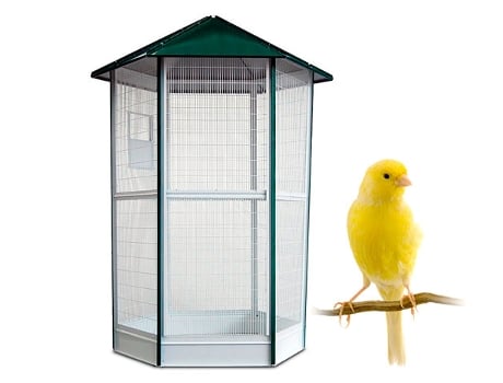 Voladera para Pájaros - Pajarera Exterior - Voladera Java de 6 Lados - Voladero de Jardín para Periquitos, Agapornis, Canarios y Otros pájaros