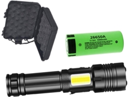 Lanterna Elétrica Led Recarregável Via Usb Com Zoom Para Camping