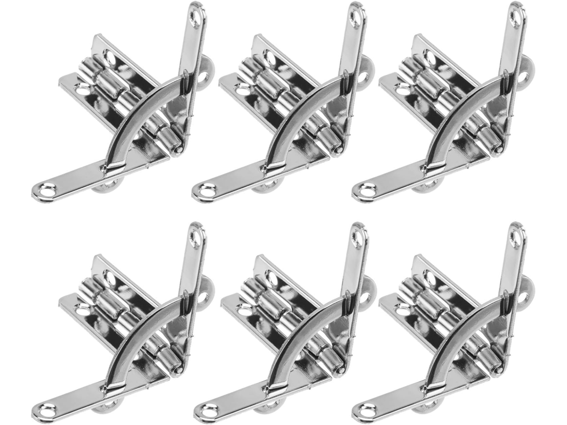 Conjunto De 6 Dobradiças Reforçadas Em Liga Zinco Prateadas Para Armários