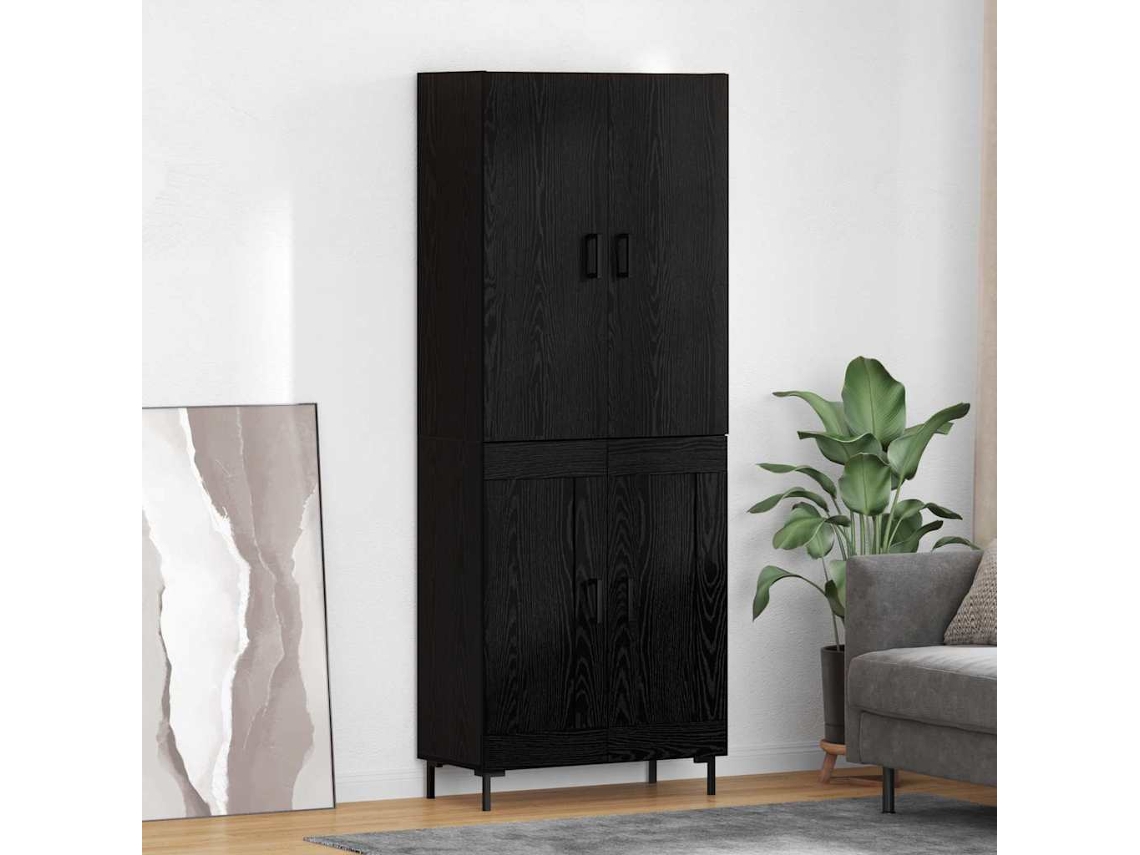 Vidaxl Buffê Carvalho Preto 69,5 X 34 X 180 Cm Derivados De Madeira