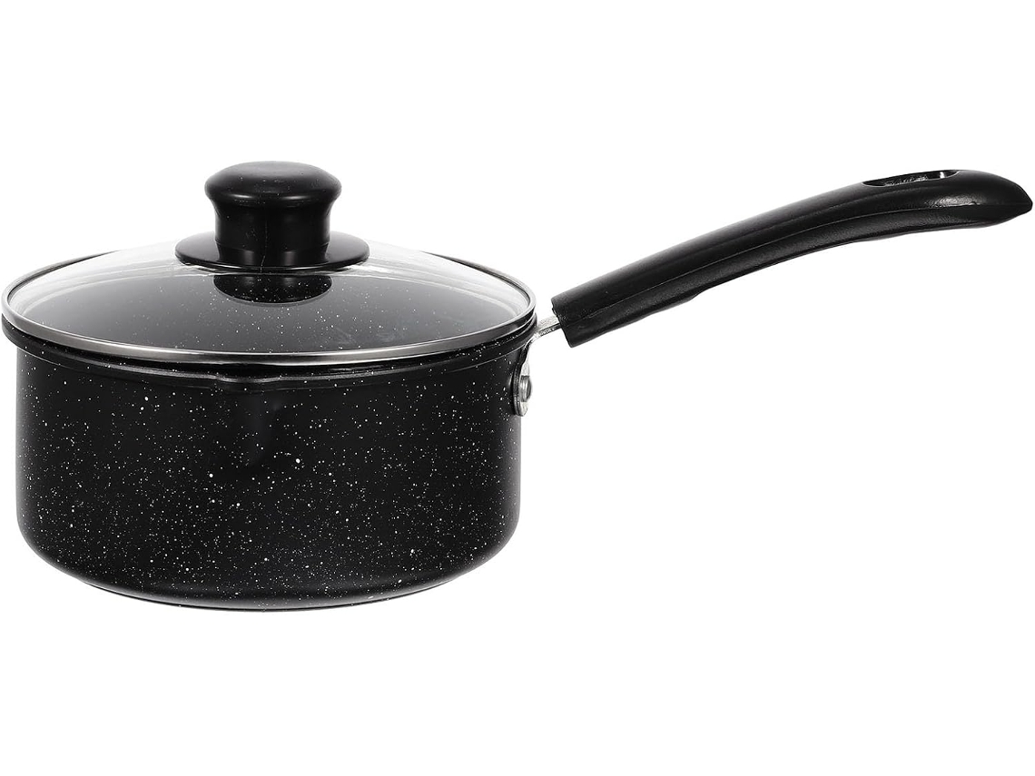 Panela De Leite Antiaderente 16 Cm Com Tampa - Pequena Pedra Maifan, Resistente Ao Calor Para Cozinha