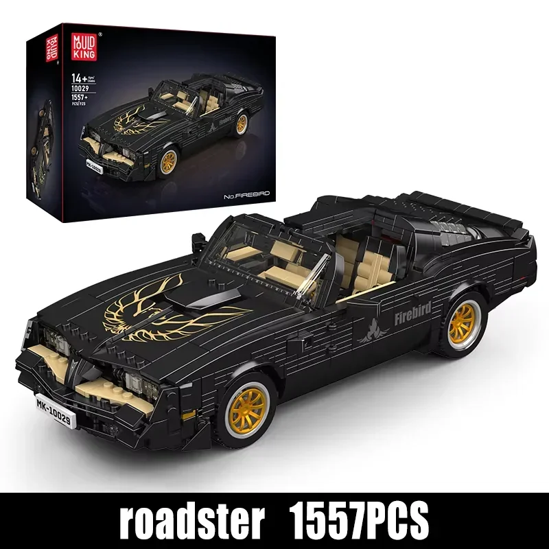 (preto) Brinquedo Retro Technic Conversível Firebird Carro Clássico Blocos De Montar Carro