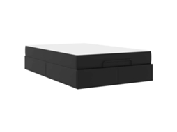 Conjunto 2 Cama Moderna Vidaxl Preto Pvc (120 X 200 Cm)