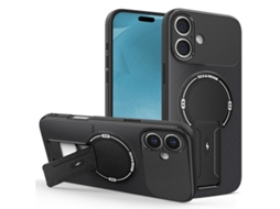 Capa Para Iphone 17 Com Suporte Magsafe Em Fibra De Carbono - Preta