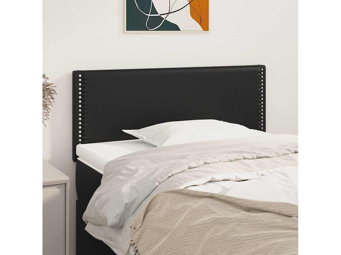 Vidaxl Cabeceira De Cama Couro Artificial 80x5x78/88 Cm Preto