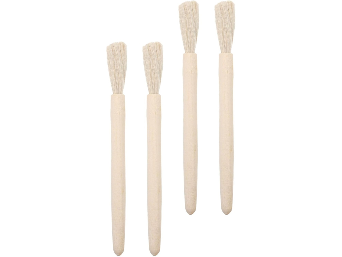 Conjunto De 4 Escovas Limpeza Para Escala Laboratório Com Cabo Madeira E Cerdas Lã, Ergonômicas E Duráveis Para Limpeza