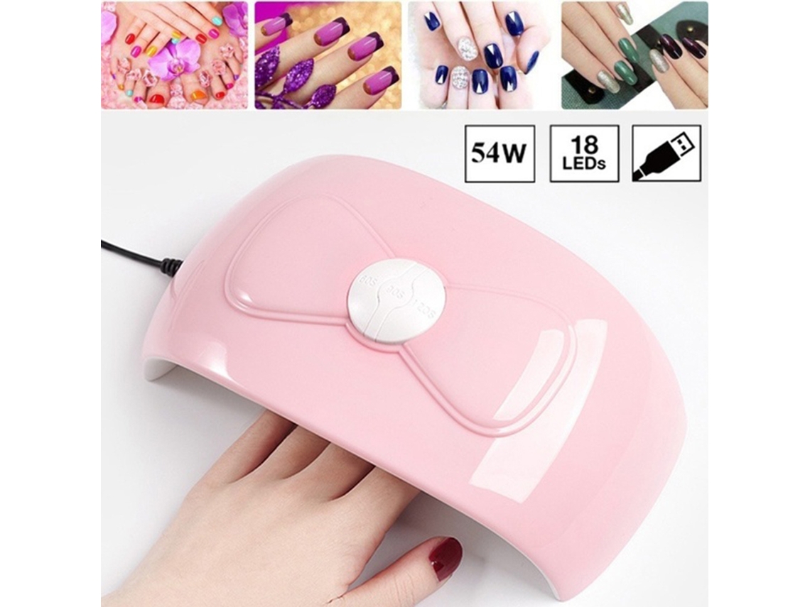 Lâmpada Secadora De Unhas Inteligente 54w 18 Led Com Sensor Infrarrojo Para Esmaltes De Gel E Curado Solar