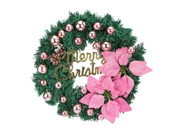 Coroa de Natal Led 40cm Pvc Outdoor Decoração de Porta Natalina