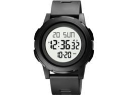Lurelia Relógio Digital, Visor Digital, Led, Cronómetro, Alarme, Data/calendário, 12/24h, Silicone, Abs, Resistente À Água 5atm, Preto, Branco