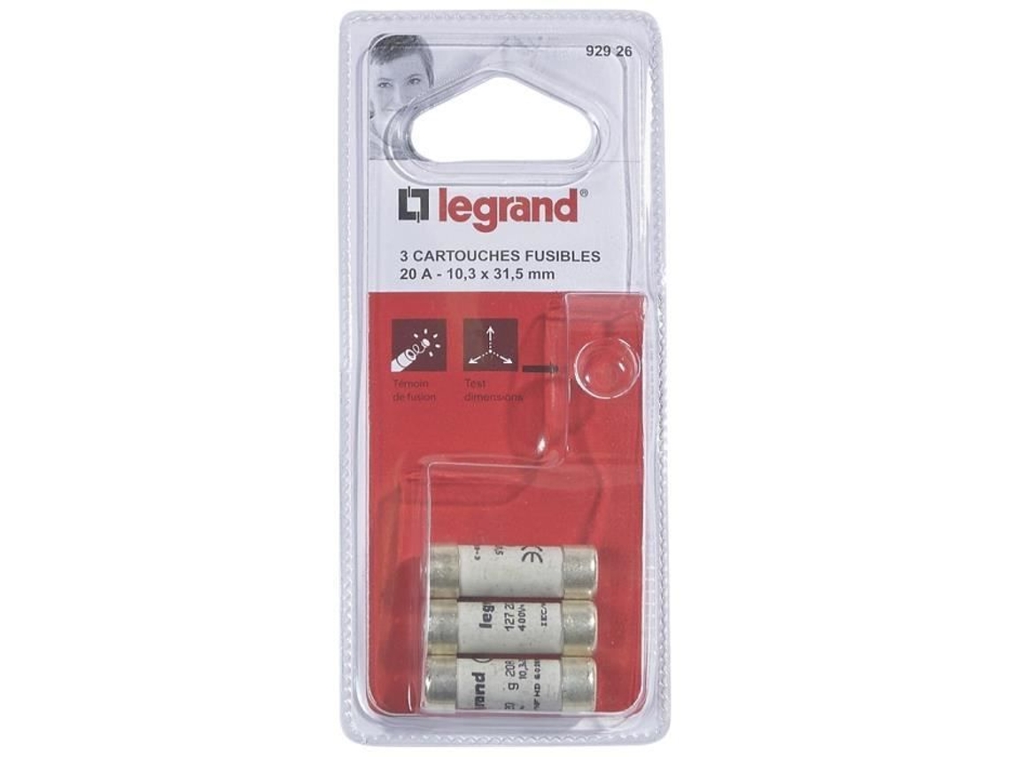 Conjunto De 3 Fusíveis Com Luz Indicadora 20 A 10,3x31,5 Mm Legrand