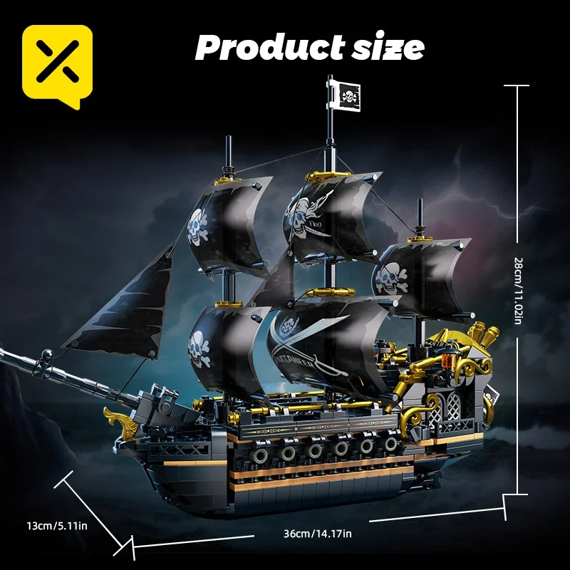 Modelo De Bloco De Montar De Navio Pirata/veleiro, Presente Para Crianças